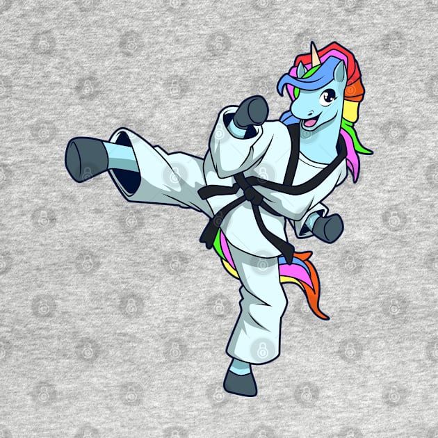 Cartoon unicorn makes Tang Soo Do by Modern Medieval Design